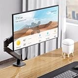 Pneumatic Spring Monitor Arm, Height Adjustable Desk Mount Stand for Computer Screens, with Clamp and Grommet Base