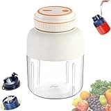 1300ML Portable Wireless Juicer Cup, Portable Juicer Blender Bottles, Rechargeable Dual Lid Compact Travel Drinking Cup with 38 Blades, for Shakes Fruits Vegetables Office Outdoor (1pc-White)