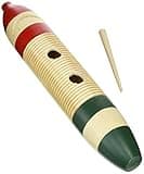 Cylinder Guiro Percussion Instrument, Handheld Rhythm Scraper with Included Scraper for Latin Folk Music, Acoustic Ensemble, Studio Rehearsal, Festival Events and Stage Use