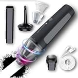 PATO Cordless Handheld Vacuum Cleaner, a Vacuum Cleaner for Small Cars, with Powerful Suction, Equipped with a 1800 mAh high-Capacity Battery,Black