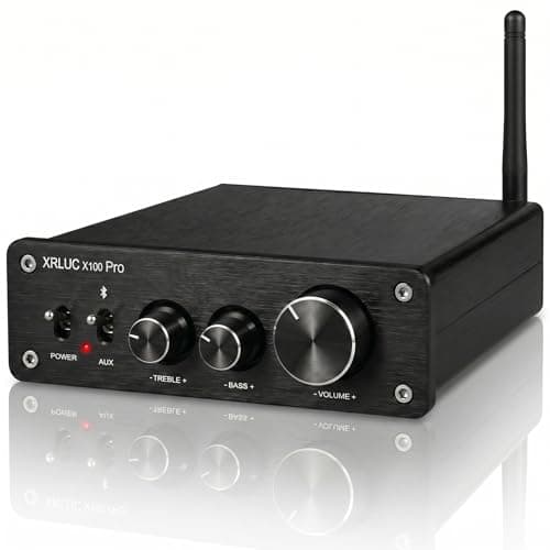 XRLUC Max 600W Bluetooth Amplifier for Passive Speakers, Flagship TPA3255 2.0 Channel Mini Stereo Amp HiFi Home Audio Component Amplifiers, with 36V 6A Power Adapter for Living Room, Garage, Party