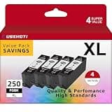 USEHOTI Compatible PGI-250XL PGBK Ink Cartridges Replacement for 250 Printer Ink, Large Black 250 PGBK Ink for PIXMA MX922 MG5520 MG6320 IP7220 IX6820 Printers (4-Pack)