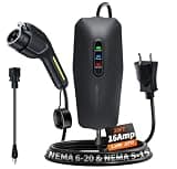 VDLPOWERVP Level 1&2 EV Charger, Electric Vehicle Portable Charger with 20FT Cable, 3.5KW 16Amp Home EV Car Charging Station, 110V-240V NEMA 6-20 & NEMA 5-15 Plug Adapter, for All SAE J1772