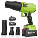 Grebilux Leaf Blower Cordless, 30000 RPM Turbo Jet Blower with Extended Nozzles, 48 V Dual Batteries, Premium Lightweight Handheld Set for Lawn Care, Leaf/Car/Snow/Dust Cleaning in Patio & Yard