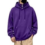 VXRDJU Mens Pullover Hoodies 2026 Zip Up Collar Drawstring Sweatshirts