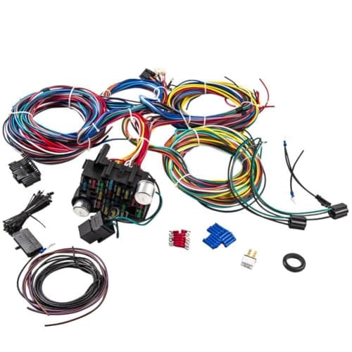 21 Circuits Wiring Harness and 17 Fuses with Plug Connector Kit Compatible with Universal Headlights