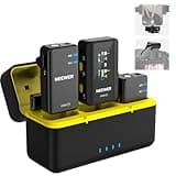 NEEWER CM28 (1 RX + 2 TX + Charging Case), Wireless Lavalier Microphone, Smart Noise Cancelling, 48KHz/16Bit 9 Hrs Uncompressed Recording, 656ft/200m Range, Lav Mic for iPhone, Android, Camera