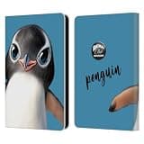 Head Case Designs Officially Licensed Animal Club International Penguin Faces Leather Wallet Case Compatible with Amazon Kindle 11th Gen (2024)