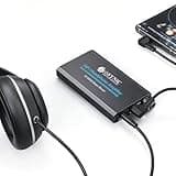 eSynic 16-600Ω Bass Headphone Amp Portable - HiFi 3.5MM Audio Headphone Amplifier Rechargeable with Bass Switch-Aluminum Alloy Case &12H Playtime-0.005% THD for MP3/Phone/PC/Laptop/Car (3.5mm AUX)