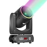 QRLIGHT 230W LED Moving Head Light with Ring Beam+Spot+18 Rotating Prisms+Rainbow 12 GOBO 8 Color Effect Dj DMX Stage Light Disco Bar