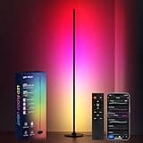Lanmonlily LED Floor Lamp, Corner Lamp Compatible with Alexa, Smart Modern Floor Lamp with Music Sync 16 Million Colors & 68+ Scene RGBICW Floor Lamp for Bedroom Living Room and Gaming Rooms