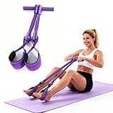 Sesiyoiu Pedal Resistance Bands with Handles, Separated 8-Tube Multifunction Exercise Bands, Yoga Tension Rope, Natural Rubber Elastic Equipment for Abdomen, Waist, Arm, Leg Stretching (Purple)