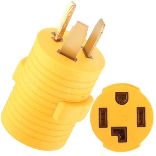 Kanayu NEMA 10-30P to 14-30R Dryer Adapter, 3 Prong to 4 Prong Adapter Convert 10-30P Plug to 14-30R Receptacle, 220v 30 Amp 4P Newer Dryer to 3P Older House