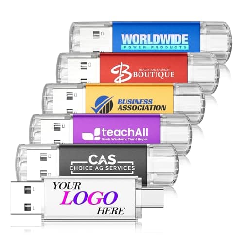 Custom 64GB Type-c & USB C 2.0 Flash Drive, 50PCS Personalized 2 in 1 Memory Stick with Printed Logo/Text, Bulk Promotional Thumb Drives for Company AD/Education/Wedding/Corporate Events