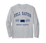 Retro Dell Rapids South Dakota SD Souvenir Throwback Navy Long Sleeve T-Shirt