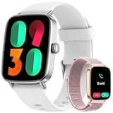 ENOMIR Smart Watch for Women, 2 Bands 100+ Sport Modes Fitness Tracker with Heart Rate/SpO2/Sleep Monitor, 3ATM Waterproof (White)