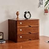 YXEDPBF Solid Wood Lockable File Cabinet for Home and Office Secure Storage Solution for Documents Dark Brown Available in 1/2/3/4 Tiers