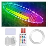 22 Ft Kayak Paddle Board Lights, Battery Operated Led Boat Interior Lights with Remote Control, 16 Light Colors & 7 Modes Waterproof Led Light for Boats Kayak Yacht Pontoon