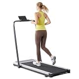 Sweetcrispy Walking Pad Treadmill with Handle Bar for Home Office, Compact Quite Under-Desk Treadmills with Adjustable Speed and Remote Control, Portable & Slim Design for Workouts Fitness