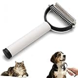 Double Sided Dematting Comb for Cats & Dogs, Gentle Matt Remover Detangler for Tangles, Knots and Loose Fur, Ergonomic Grooming Brush for Long Thick Haired Pets