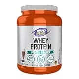 NOW Foods Sports Nutrition, Whey Protein, 24 G With BCAAs, Creamy Chocolate Powder, 2-Pound