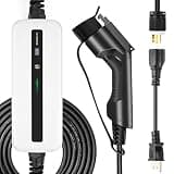 LEFANEV 10/16A EV Charger Level 2, 20ft NEMA 6-20 3.6KW Portable Home Electric Vehicle Charging Station (with NEMA 5-15 to NEMA 6-20 Adapter)