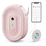 HKHKPI Label Maker Machine with Tape, Small Portable Bluetooth Label Printer, Handheld Mini Labeler for Home, Kitchen, Office, Waterproof Label Makers for Labeling, Gift, Kids School Items, Pink