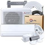 Mitsubishi 12000 BTU 20 SEER2 HX-Series Mini Split Heat Pump System with 15ft Line Set & Installation Kit - R454B Single Zone | High Efficiency Wall Mounted Ductless AC/Heating Unit