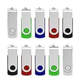 16GB Flash Drive 10 Pack USB Flash Drive 16 gb KEXIN Thumb Drive Memory Stick Zip Drive USB 2.0, 5 Colors (Black, Blue, Green, White, Red)