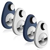 for Airtag Holder for Kids Hidden 4 Pack GPS Tracker Case, Anti-Removal for Airtag Silicone Case with Pins, Suitable for Children, Elderly, Pets, Backpack, Luggage(White, Blue)