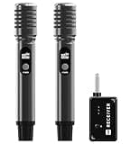 Wireless Microphones, Wireless Microphone with One-to-One Chip Connection, 40H Rechargeable Battery, 200FT Range, Plug and Play, Ergonomic Design,Less Latency Microphone for Singing Video Recording