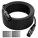 XLR Cable Microphone Cable 10 Feet,Elecan Heavy Duty Balanced XLR Speaker Cable (From 25-200FT) 3-Pin Shielded Male to Female Mic Cord,DMX Stage Lighting Patch Cable for Speaker Systems Mixer+10 Ties