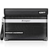 Rynapac Fireproof Document Bag Upgraded 4200°F, 14.2”x 10.2”Waterproof Fireproof Money Bag for Cash with zipper, Important Document Organizer for Home, Office, and Travel, Legal Documents Safe
