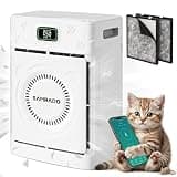SAMRADO Pet Hair Air Purifier with Double-Sided Washable H13 HEPA Filters for Home Large Room up to 2500 Sq Ft, Air Cleaners for Hair Dander Odor Smoke, App Control, White