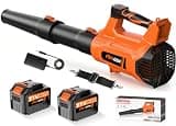 VIBOGEN Electric Leaf Blower Cordless 21V with 2x6.0Ah Batteries & Charger