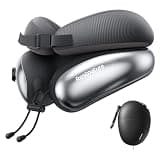 Restnature Travel Neck Pillow - Upgraded Memory Foam and Inflatable Loop Support, 360° Ergonomic Soft Support for Airplane, Car, Office, Train - Adjustable Fit, Washable Cover, Gray