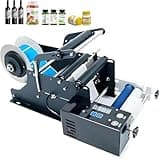 SENODON Semi-Automatic Round Bottle Labeling Machine Electric Round Bottle Labeling Machine Adjustable Labeler Label Applicator Machine for Cosmetics, Food,Beverage Other Industries
