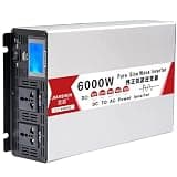 QWEYHNGMO Pure Sine Wave Inverter Dc 12v/24v/48v/60v to Ac 110v 220v Car Converter 4000w/5000w/6000w/8000w Power with LCD