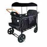 Leefasy Twin Infant Carriage Push Cart Wagon with Canopy Child Transport Four Wheels Mesh Panels Extra Storage Suitable for Traveling Family Outings, Black, Black, Two-Seater