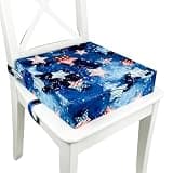 Toddler Booster Seat for Dining Table & Kitchen Chairs - Premium Foam with Non-Slip Bottom & Double Adjustable Straps, Safety Certified, Portable Travel &Easy to Clean (Blue-Star)
