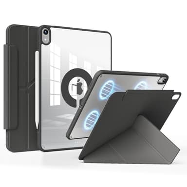 GKABXY Case for iPad Air 11 inch M4/M3/M2 (2026/2025/2024) & iPad Air 5th/4th Generation 10.9 inch (2022/2020), Trifold & Y Stand Case with Pencil Holder, Removable Magnetic Cover (Black)