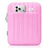 Dadanism 9-11 Inch Puffy Tablet Sleeve Bag Padded Carrying Case for iPad A16 11th Gen 11", iPad Air M3/Pro M5 11", iPad 10/9/8/7th Gen, Galaxy Tab A9+/A11+ 11", Tab S10 Lite/S10 FE 10.9", Flowers Pink
