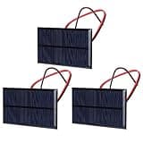 Slvxexi Mini Solar Panel Dc 6V 1W – 3Pcs Solar Cell Charger Module Polycrystalline Silicon, 6 Volt Solar Panel with 30cm Cable for DIY Projects Outdoor Lights