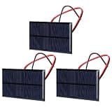 Slvxexi Mini Solar Panel Dc 6V 1W – 3Pcs Solar Cell Charger Module Polycrystalline Silicon, 6 Volt Solar Panel with 30cm Cable for DIY Projects Outdoor Lights