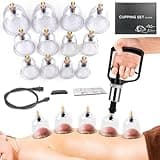 AIKOTOO Cupping Kit for Massage Therapy Set with Pump 12 Massage Cups for Cellulite Reduction Muscle Back Pain Relief Physical Therapy