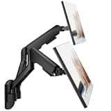 PEGZONE Dual Monitor Wall Mount for 17-35 Inch Ultrawide Screen, Fully Adjustable Monitor Arm up to 26.4 lbs, VESA 75x75/100x100 Compatible, Space-Saving Wall Mount for Home Office & Gaming – Black