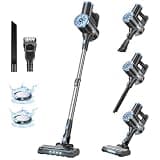 VIPSUN Cordless Vacuum Cleaner with Self-Standing, LED Screen Stick Vacuum Cleaners for Home, Lightweight Powerful Suction Vacuum, 6-in-1 Rechargeable Vacuum for Carpets, Pet Hair, Hardwood Floors