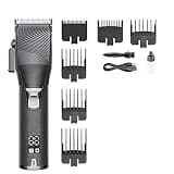 Mens Hair Clippers, Electric Barber Professional Clipper Supplies Cordless Men's with LED Display USB Charging(Black)