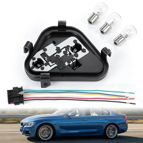 Abliseoum Driver Left Tail Lights Bulb Socket Panel & Plug Connector Harness & 3 Bulbs Compatible with BMW 3 Series 320i 328i 328d 335i 2012-2015 Replaces 63217313043 Rear Light Lamp Repair Board