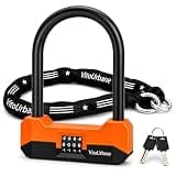VitoUrbane Combination U Lock and Chain Set - Heavy Duty Anti-Theft Combo Bike Lock for Electric Scooter, E-Bike & Bicycle, 4-Digit Resettable, Chain with Protective Sleeve
